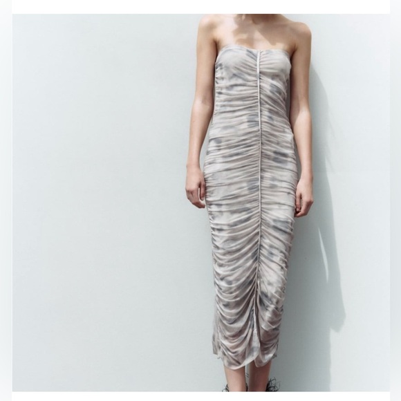 Zara Dresses & Skirts - Zara draped me Tulle dress. Size S